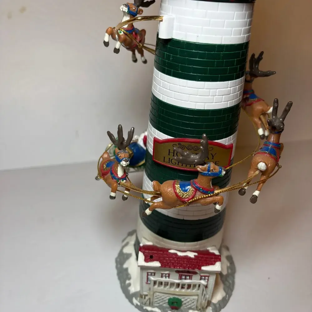 Vintage Mr. Christmas Holiday Lighthouse Rotating Light Missing pieces *READ